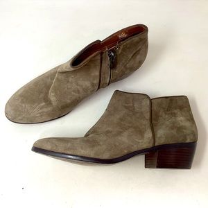 SAM EDELMAN Tan Suede Ankle Boots Booties Women's Size 11M
